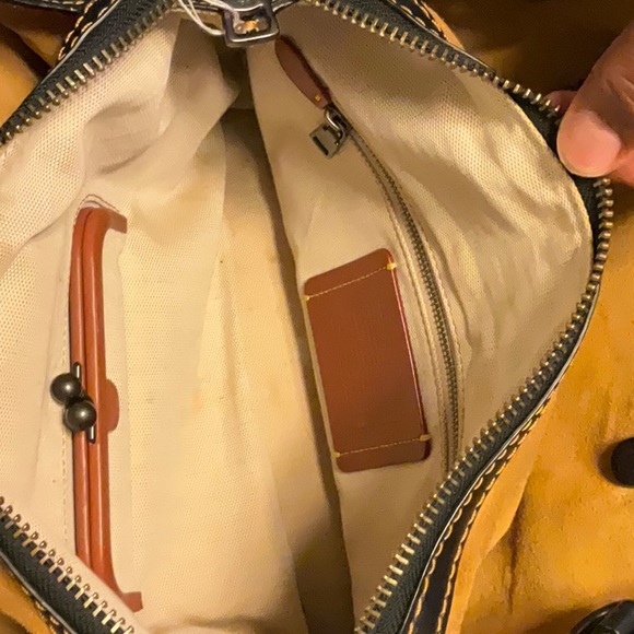 Coach Rogue EXCELLENT USED Handbag Black Pebbled Leather Tote Bag RG -20315 - Picture 8 of 16